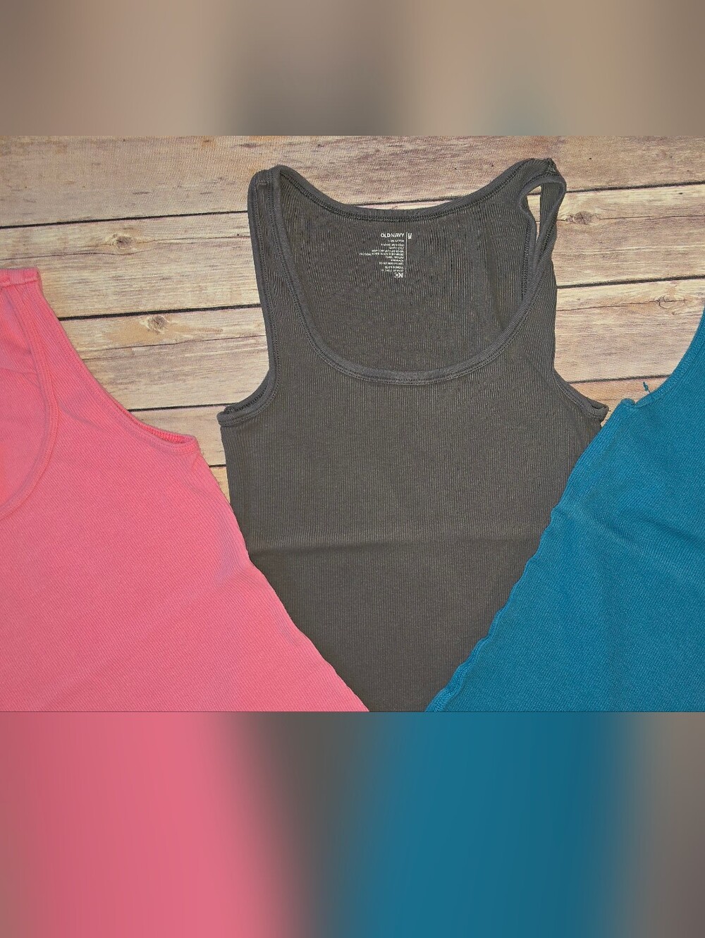 3 Tank Tops - Pink, Gray, and Teal - Picture 2 of 5